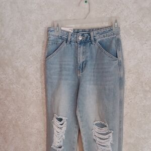 Forever 21 Light Blue Ripped Boyfriend Jeans